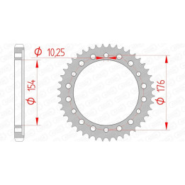 Couronne AFAM acier standard 10801 - 530 | Oxmoto