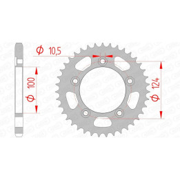 Couronne AFAM acier standard 50612 - 525 1074674002 | Oxmoto