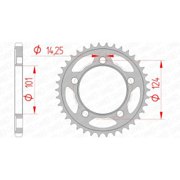Couronne AFAM acier standard 71801 - 525 1074722003 | Oxmoto