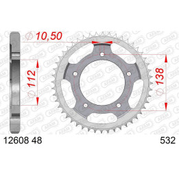 Couronne AFAM acier standard 12608 - 532 | Oxmoto