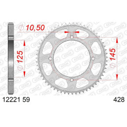 Couronne AFAM acier standard 12221 - 428 | Oxmoto