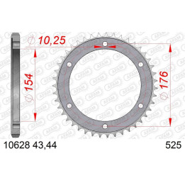 Couronne AFAM acier standard 10628 - 525 | Oxmoto