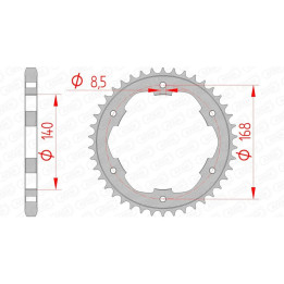 Couronne AFAM acier standard 92634 - 525 1074789002 | Oxmoto