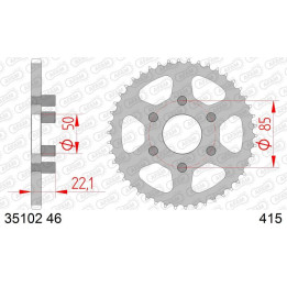 Couronne AFAM acier standard 35102 - 415 | Oxmoto