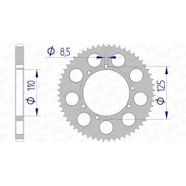 Couronne AFAM aluminium 60104 - 428 1074707001 | Oxmoto