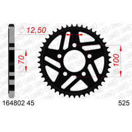 Couronne AFAM acier standard 164802 - 525 | Oxmoto