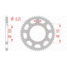 Couronne AFAM acier standard 92115 - 420 1074770003 | Oxmoto