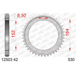 Couronne AFAM acier standard 12503 - 530 | Oxmoto