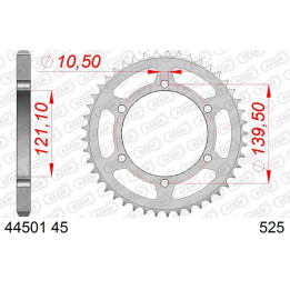 Couronne AFAM acier standard 44501 - 525 | Oxmoto