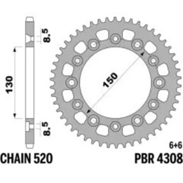 Couronne PBR acier standard - 520 4308 51 C45 | Oxmoto