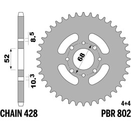 Couronne PBR Acier Standard - 428 802 33 F | Oxmoto