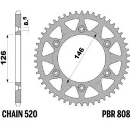Couronne PBR acier standard - 520 808 52 C45 | Oxmoto