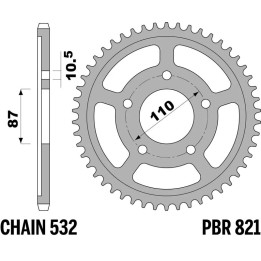 Couronne PBR acier standard - 532 821 45 C45 | Oxmoto