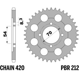 Couronne PBR Acier Standard - 420 212 34 F | Oxmoto