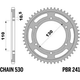 Couronne PBR acier standard - 530 241 41 C45 | Oxmoto