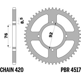 Couronne PBR alu standard - 420 4517 48 L | Oxmoto