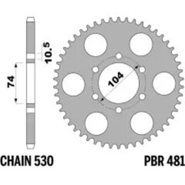 Couronne PBR acier standard - 530 481 45 C45 | Oxmoto