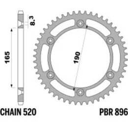 Couronne PBR acier standard - 520 896 51 C45 | Oxmoto