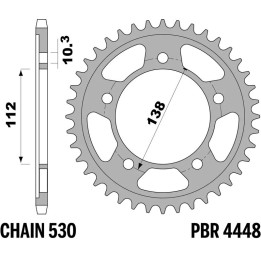 Couronne PBR acier standard - 530 4448 50 C45 | Oxmoto