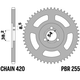 Couronne PBR Acier Standard - 420 255 26 F | Oxmoto