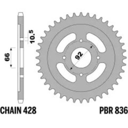 Couronne PBR Acier Standard - 428 836 39 F | Oxmoto