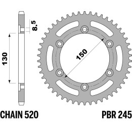 Couronne PBR acier standard - 520 245 49 C45 | Oxmoto