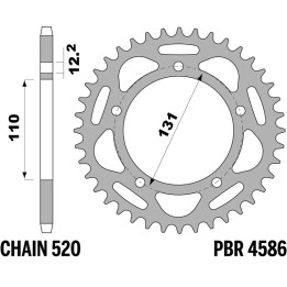 Couronne PBR alu renforcé - 520 4586 49 LD | Oxmoto