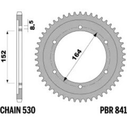 Couronne PBR acier standard - 530 841 40 C45 | Oxmoto