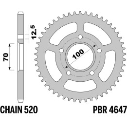 Couronne PBR alu renforcé - 520 4647 38 LD | Oxmoto