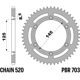 Couronne PBR acier standard - 520 703 41 C45 | Oxmoto