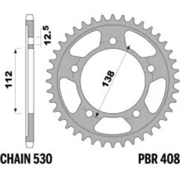 Couronne PBR acier standard - 530 408 45 C45 | Oxmoto