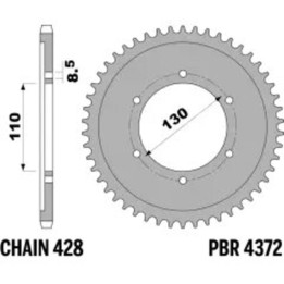 Couronne PBR Acier Standard - 428 4372 44 C45 | Oxmoto