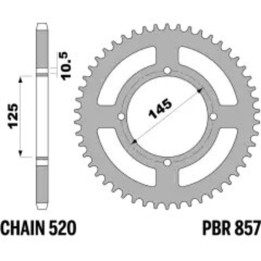 Couronne PBR acier standard - 520 857 38 C45 | Oxmoto