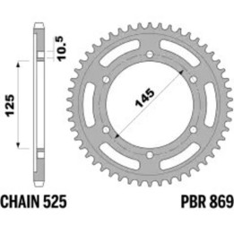 Couronne PBR acier standard - 525 869 45 C45 | Oxmoto