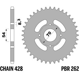 Couronne PBR Acier Standard - 428 262 44 F | Oxmoto