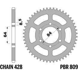 Couronne PBR Acier Standard - 428 809 50 F | Oxmoto