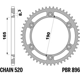 Couronne PBR acier standard - 520 896 45 F | Oxmoto