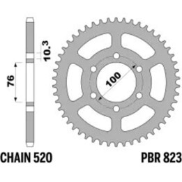 Couronne PBR acier standard - 520 823 42 C45 | Oxmoto