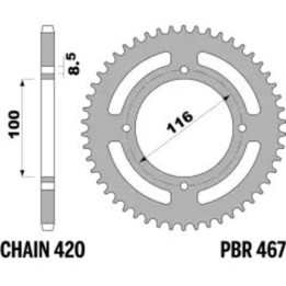 Couronne PBR Acier Standard - 420 467 52 C45 | Oxmoto