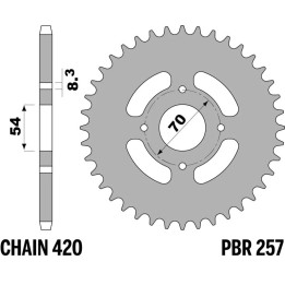 Couronne PBR Acier Standard - 420 257 34 F | Oxmoto