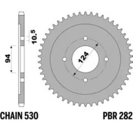 Couronne PBR acier standard - 530 282 36 C45 | Oxmoto
