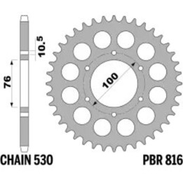 Couronne PBR acier standard - 530 816 49 C45 | Oxmoto