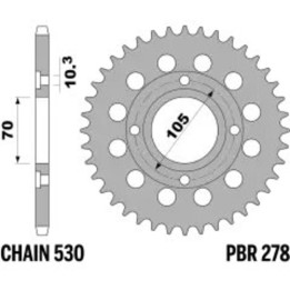 Couronne PBR acier standard - 530 278 37 F | Oxmoto