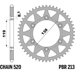 Couronne PBR acier standard - 520 213 46 C45 | Oxmoto