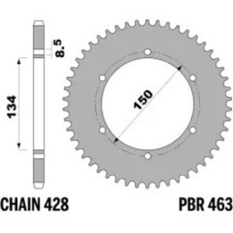 Couronne PBR Acier Standard - 428 463 46 F | Oxmoto