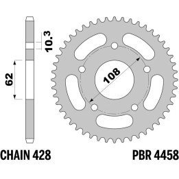Couronne PBR Acier Standard - 428 4458 48 C45 | Oxmoto