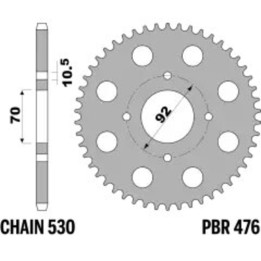 Couronne PBR acier standard - 530 476 40 C45 | Oxmoto