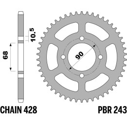 Couronne PBR Acier Standard - 428 243 53 F | Oxmoto