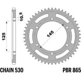 Couronne PBR acier standard - 530 865 38 C45 | Oxmoto