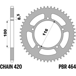 Couronne PBR Acier Standard - 420 464 49 F | Oxmoto